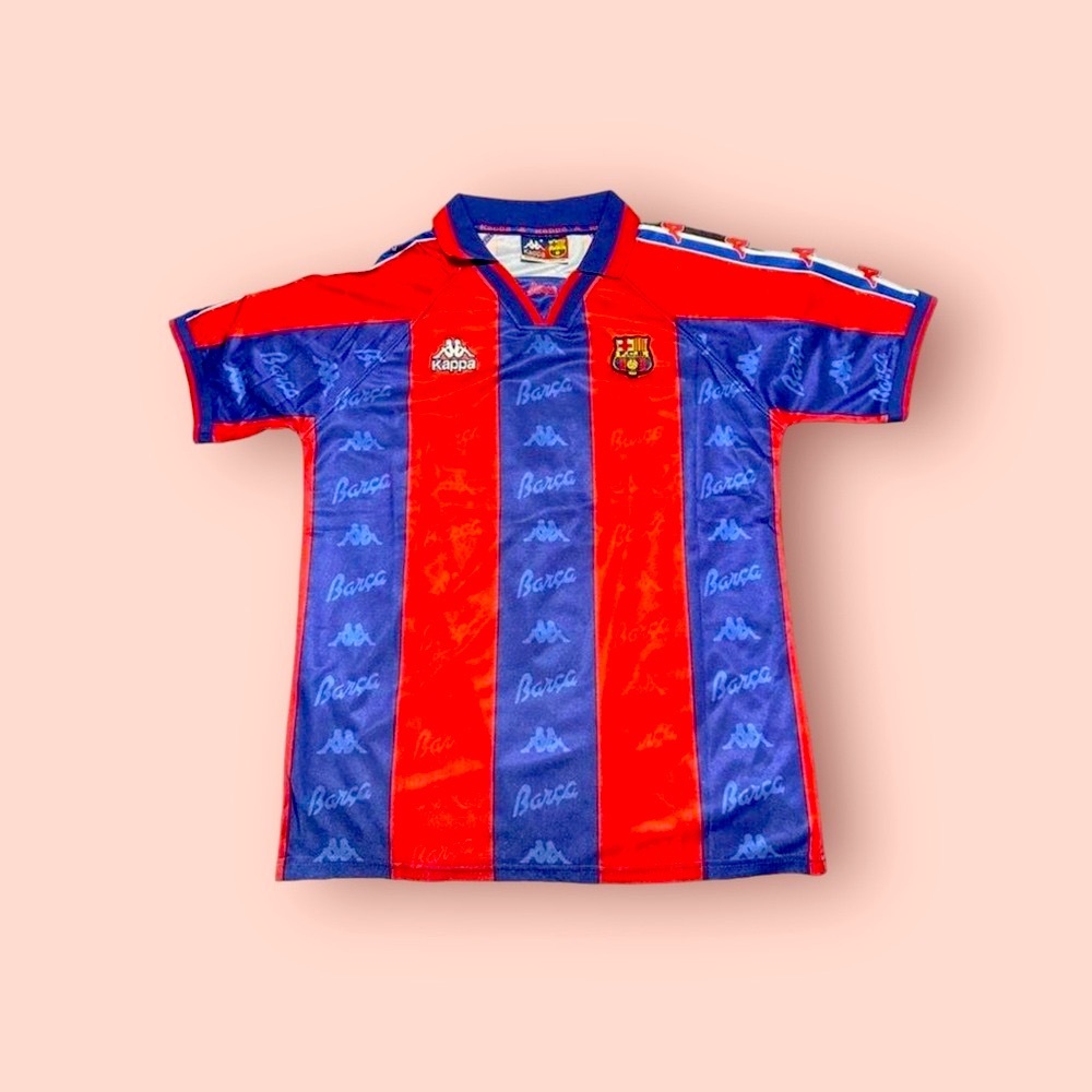1996/97 FC Barcelona home kit. Ronaldo R9 Football soccer jersey.